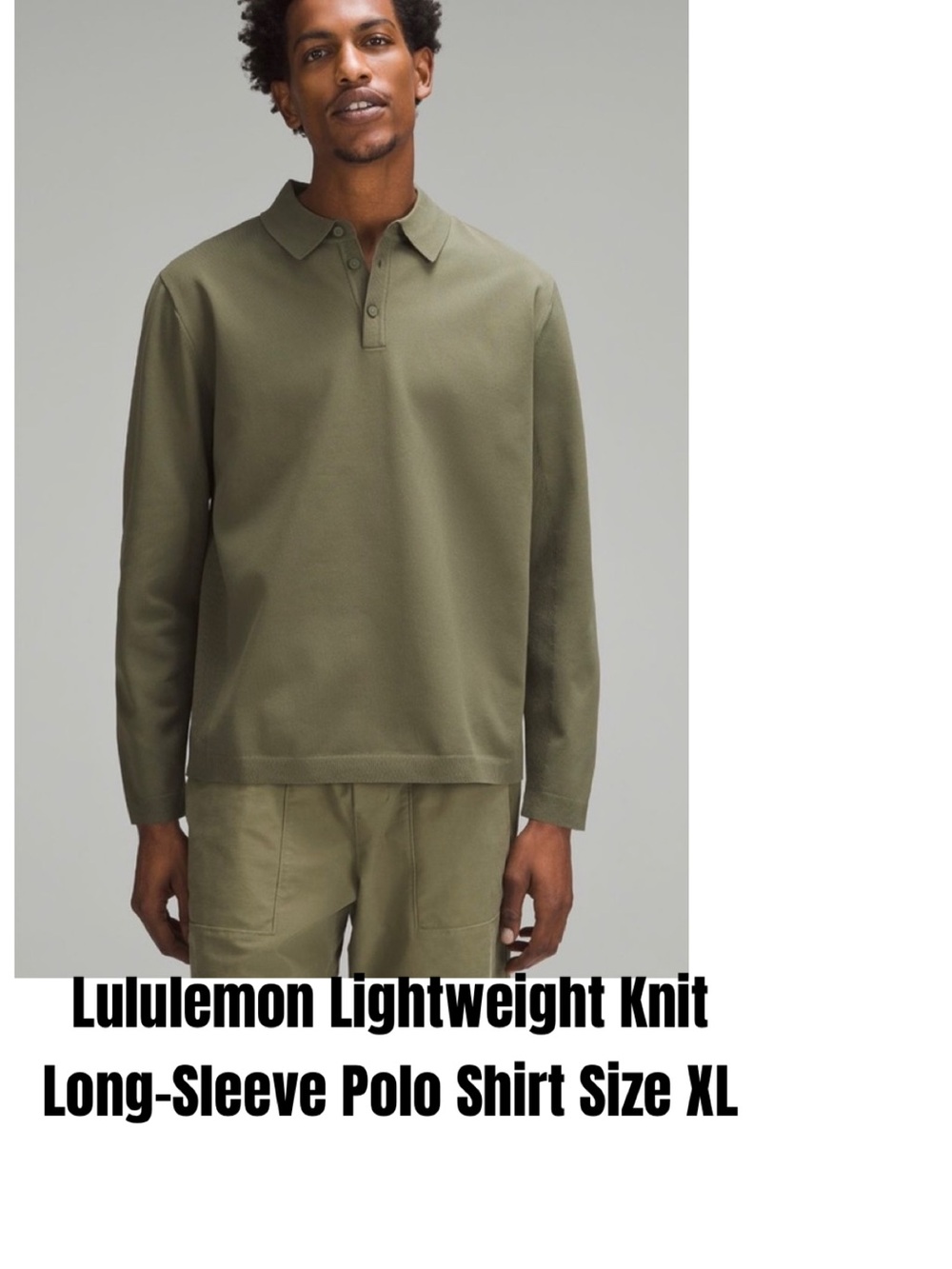 Lululemon Lightweight Knit Long-Sleeve Polo Shirt Size XL